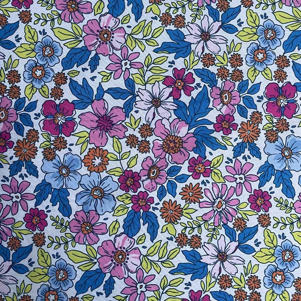 Neon Floral Shirting Cotton Deadstock Fabric