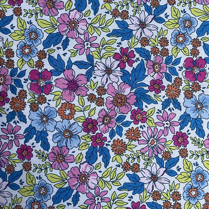 Neon Floral Shirting Cotton Deadstock Fabric