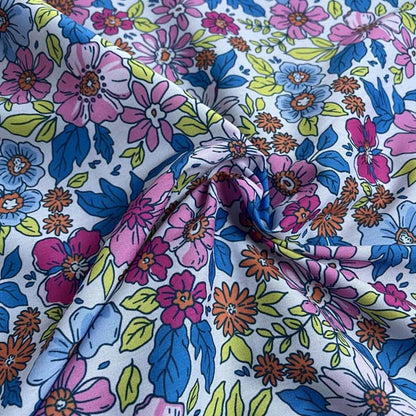 Neon Floral Shirting Cotton Deadstock Fabric