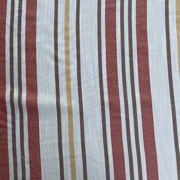 White, Brown & Orange Striped Georgette Deadstock Fabric