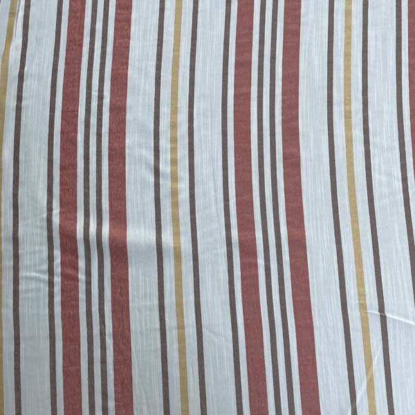 White, Brown & Orange Striped Georgette Deadstock Fabric