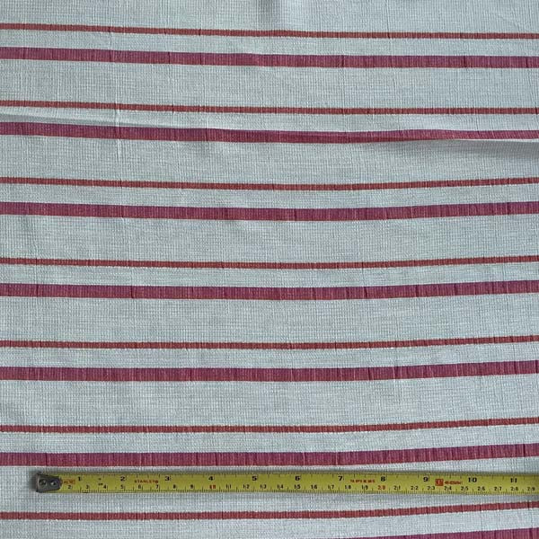 White, Pink & Orange Striped Georgette Deadstock Fabric