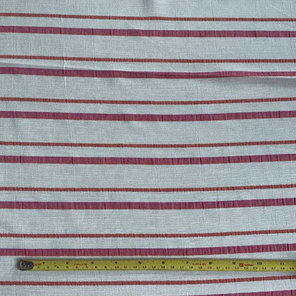 White, Pink & Orange Striped Georgette Deadstock Fabric