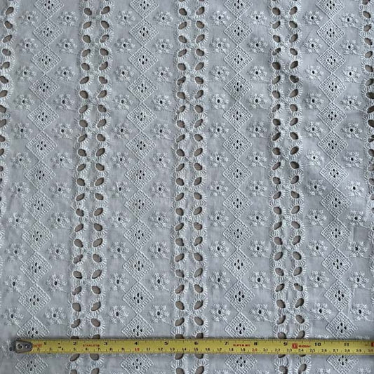 Sage Green Broderie Anglaise Deadstock Fabric