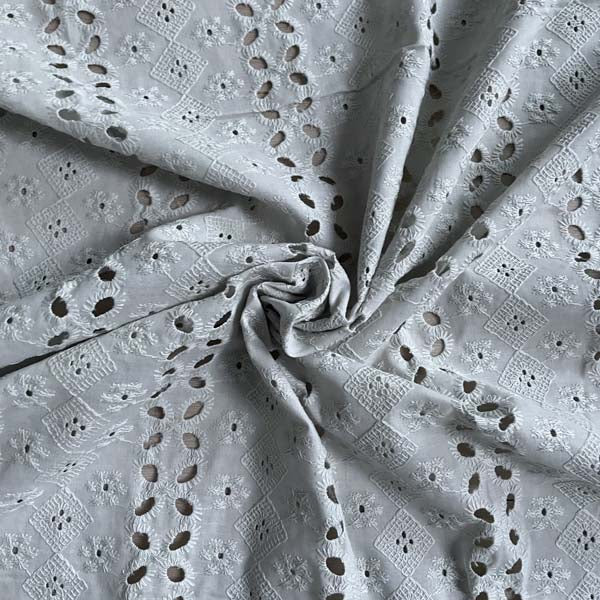 Sage Green Broderie Anglaise Deadstock Fabric