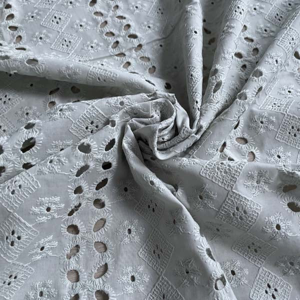 Sage Green Broderie Anglaise Deadstock Fabric