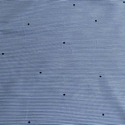 Blue Stripe & Navy Polka Dot Shirting Deadstock Fabric