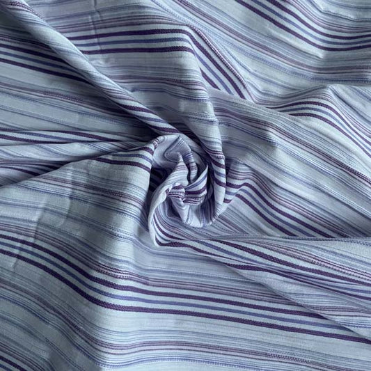 Lilac & Purple Textured Stripe Shirting Deadstock Fabric