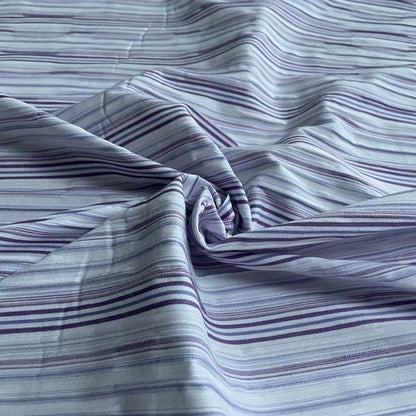 Lilac & Purple Textured Stripe Shirting Deadstock Fabric