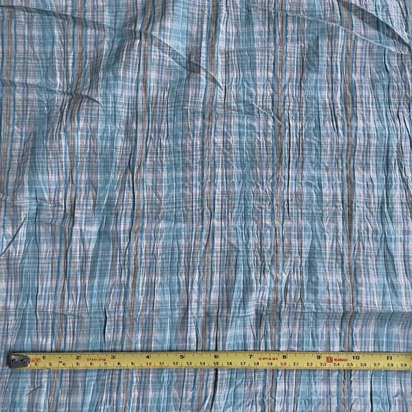 Turquoise Grey & Silver Check Shirting Deadstock Fabric