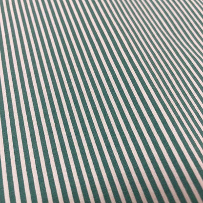 Green & White Stripe Stretch Cotton Spandex Deadstock Fabric
