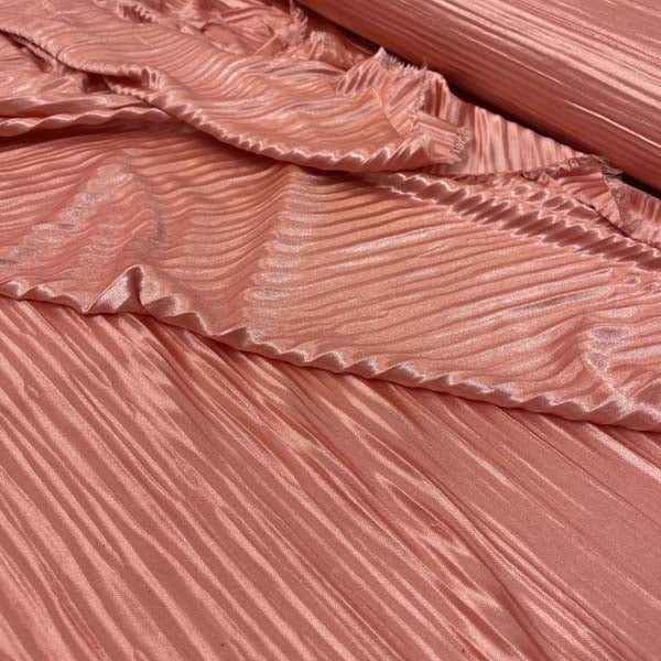 Rose Pink Crinkle Polyester Deadstock Fabric