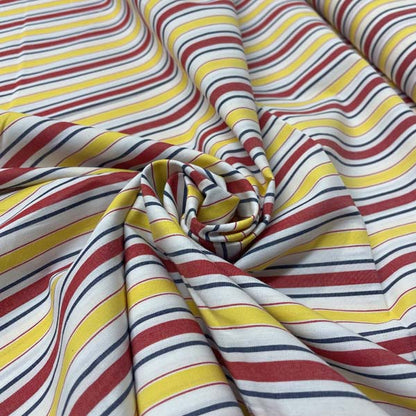 Multicolour Stripe 100% Cotton Deadstock Fabric