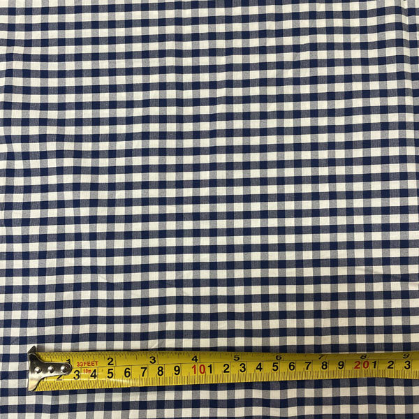 Navy & White Gingham Cotton Deadstock Fabric