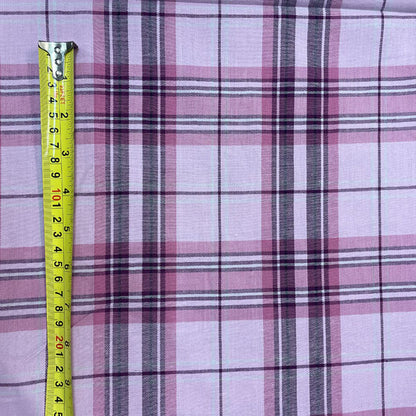 Pink Checked Brushed Cotton Flannel Deadstock Fabric