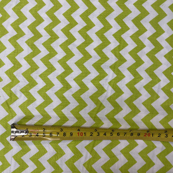 Riley Blake Lime Green Chevron 100% Cotton Deadstock Fabric