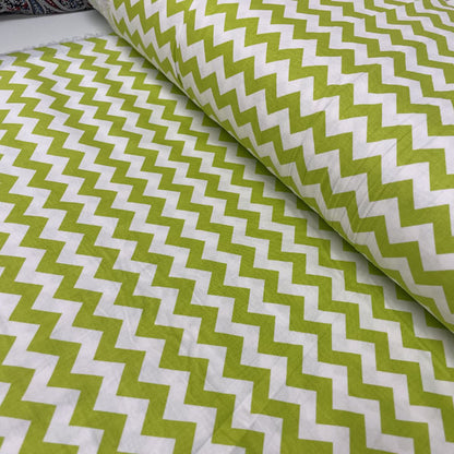 Riley Blake Lime Green Chevron 100% Cotton Deadstock Fabric