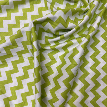 Riley Blake Lime Green Chevron 100% Cotton Deadstock Fabric