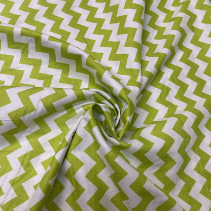 Riley Blake Lime Green Chevron 100% Cotton Deadstock Fabric