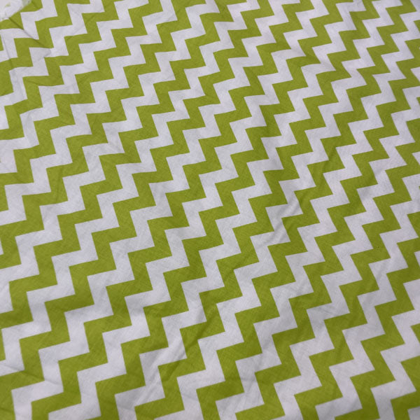 Riley Blake Lime Green Chevron 100% Cotton Deadstock Fabric