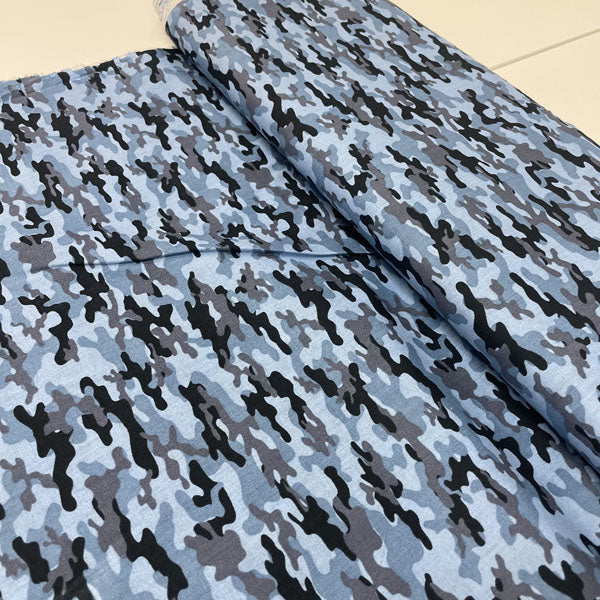 Blue Army Camouflage Cotton Deadstock Fabric