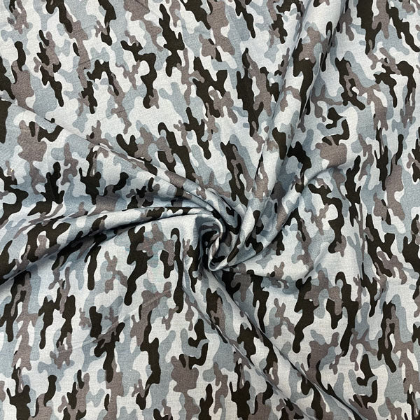 Blue Army Camouflage Cotton Deadstock Fabric