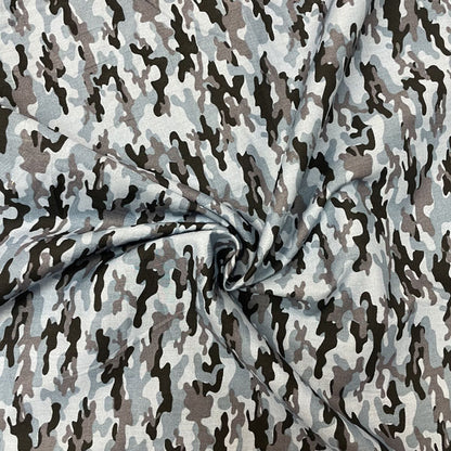 Blue Army Camouflage Cotton Deadstock Fabric