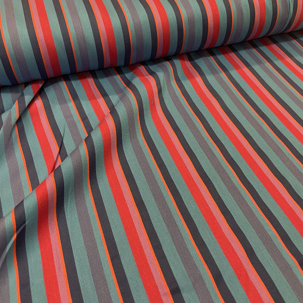 Deadstock Bright Blue Multi Stripe 100% Cotton Fabric