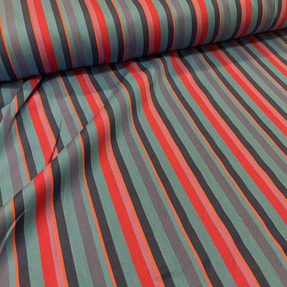 Deadstock Bright Blue Multi Stripe 100% Cotton Fabric