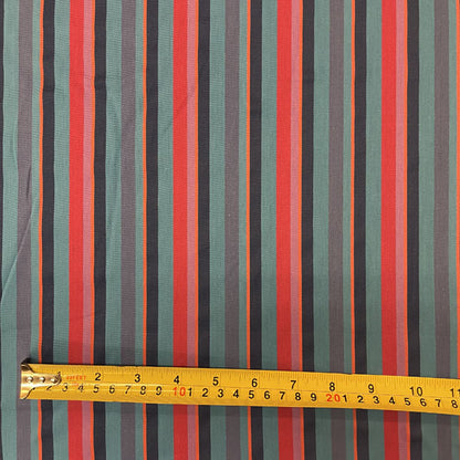 Deadstock Bright Blue Multi Stripe 100% Cotton Fabric