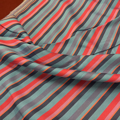 Deadstock Bright Blue Multi Stripe 100% Cotton Fabric