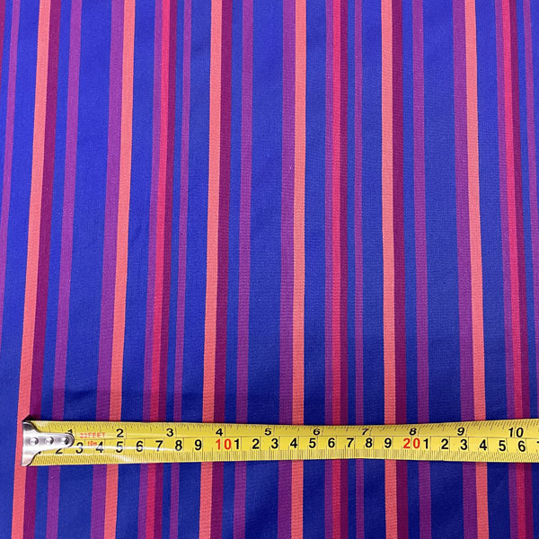 Deadstock Navy Multi Stripe 100% Cotton Fabric