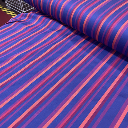 Deadstock Navy Multi Stripe 100% Cotton Fabric