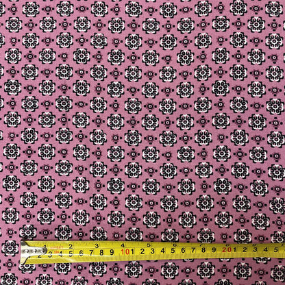 Deadstock Pink Abstract Kaleidoscope 100% Viscose Dress Fabric