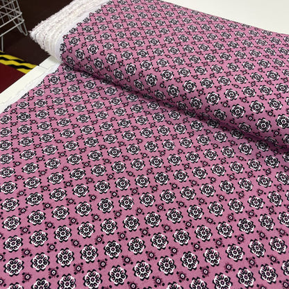Deadstock Pink Abstract Kaleidoscope 100% Viscose Dress Fabric