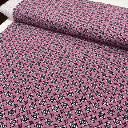 Deadstock Pink Abstract Kaleidoscope 100% Viscose Dress Fabric