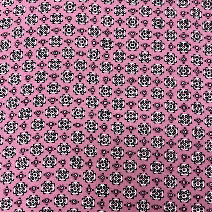 Deadstock Pink Abstract Kaleidoscope 100% Viscose Dress Fabric