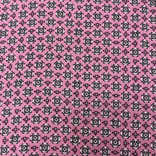 Deadstock Pink Abstract Kaleidoscope 100% Viscose Dress Fabric