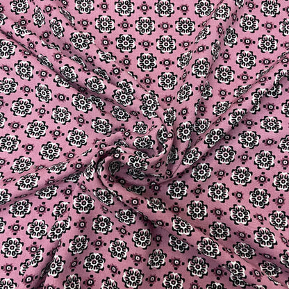 Deadstock Pink Abstract Kaleidoscope 100% Viscose Dress Fabric