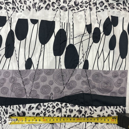Deadstock Black & White Patchwork Embroidered Cotton Fabric