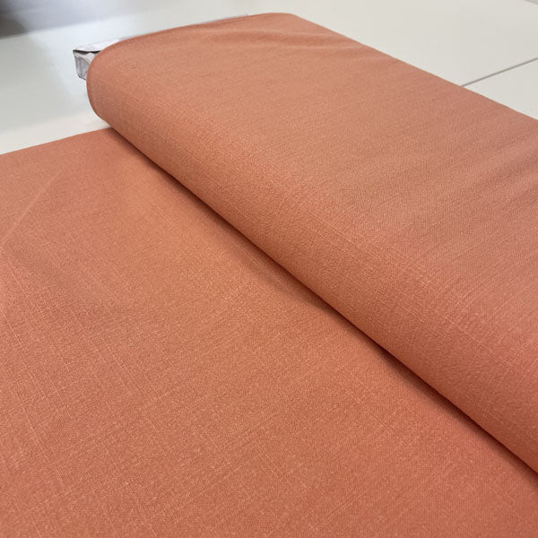 Deadstock Super Soft Salmon Pink Linen-Style Fabric
