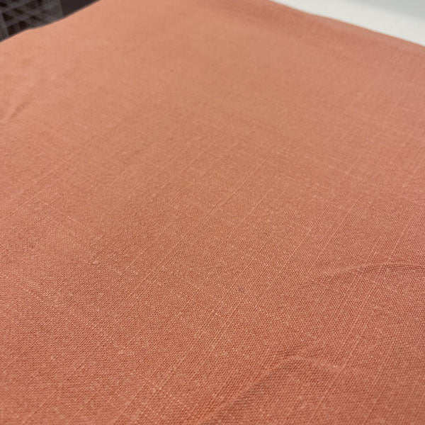 Deadstock Super Soft Salmon Pink Linen-Style Fabric