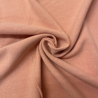 Deadstock Super Soft Salmon Pink Linen-Style Fabric