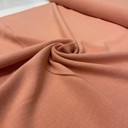 Deadstock Super Soft Salmon Pink Linen-Style Fabric