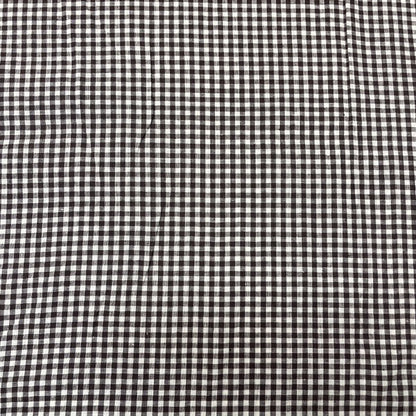Deadstock Small Brown & White Gingham Cotton Fabric