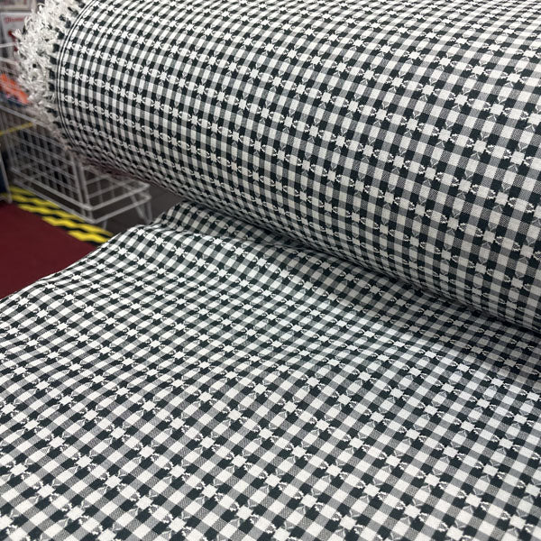 Deadstock Black & White Pattern Gingham Lightweight Polycotton Fabric