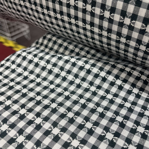 Deadstock Black & White Pattern Gingham Lightweight Polycotton Fabric