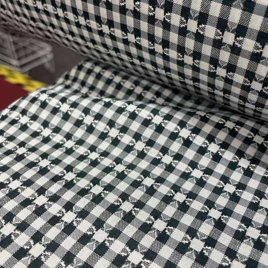 Deadstock Black & White Pattern Gingham Lightweight Polycotton Fabric
