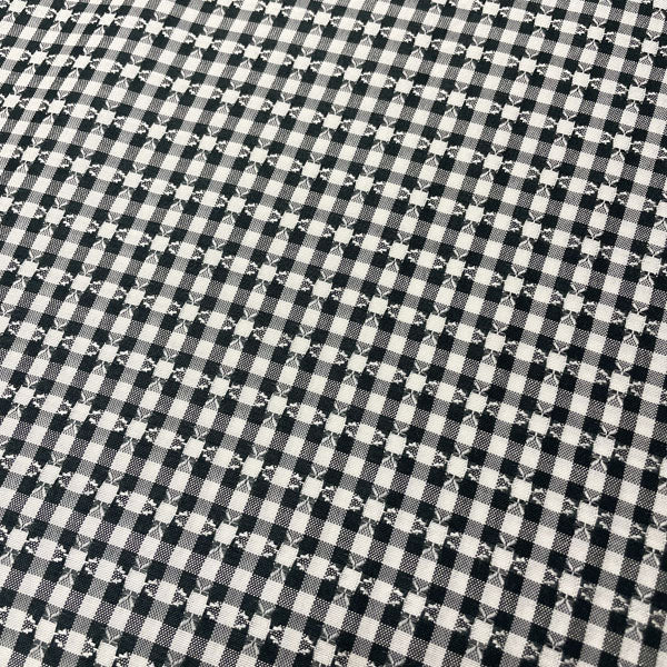 Deadstock Black & White Pattern Gingham Lightweight Polycotton Fabric