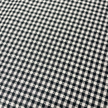 Deadstock Black & White Pattern Gingham Lightweight Polycotton Fabric